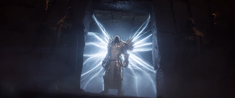 Armored Figure with Light Wings