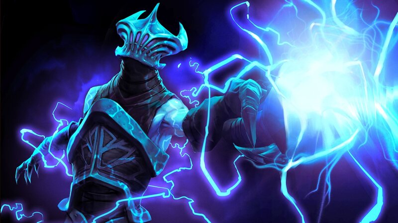 Armored Figure with Lightning — Blue, Dramatic, Night, Digital Art, Armor
