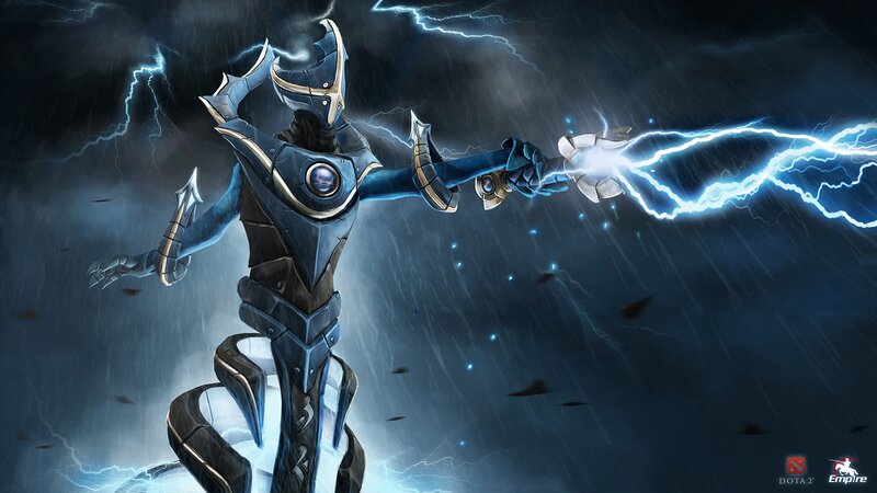 Armored Figure with Lightning — Blue, Dramatic, Night, Digital Art, Rain