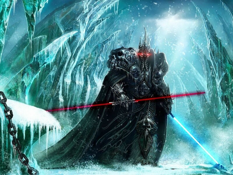 Armored Figure with Lightsabers