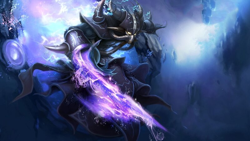 Armored Figure with Purple Energy