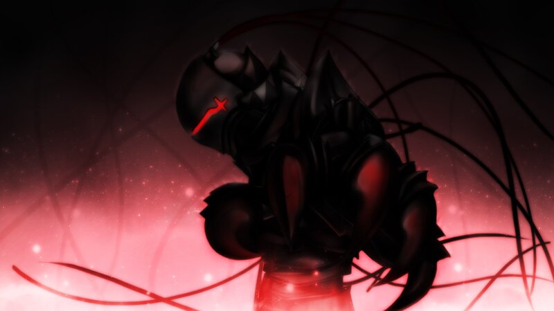 Armored Figure with Red Eyes — Black