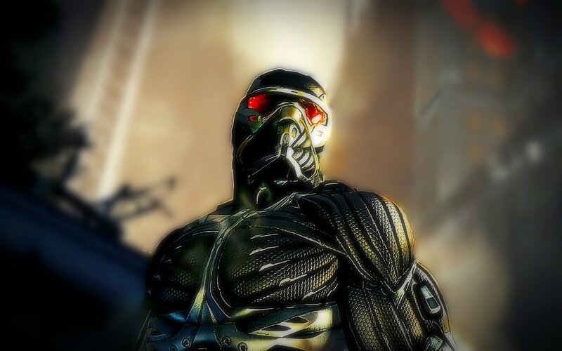 Armored Figure with Red Eyes
