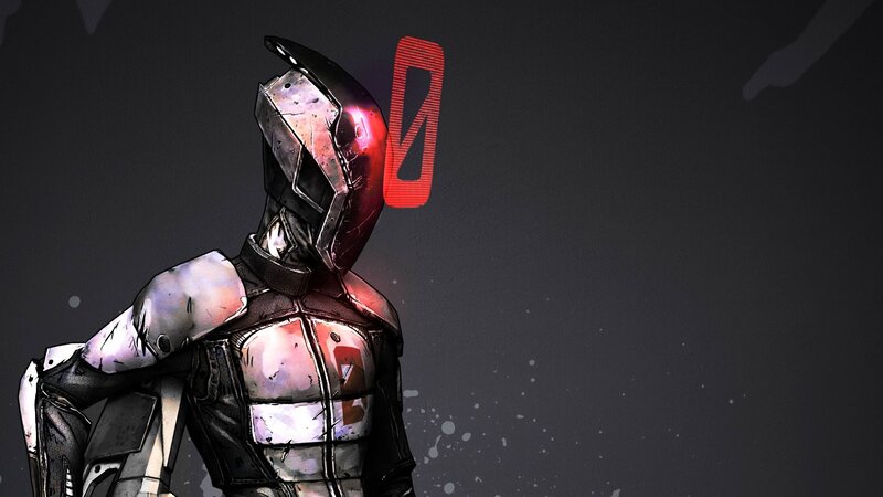 Armored Figure with Red Symbol — Gray