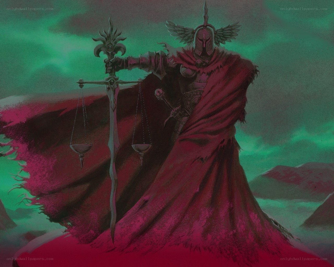 Armored figure with scales