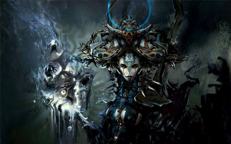 Armored Figure with Skull