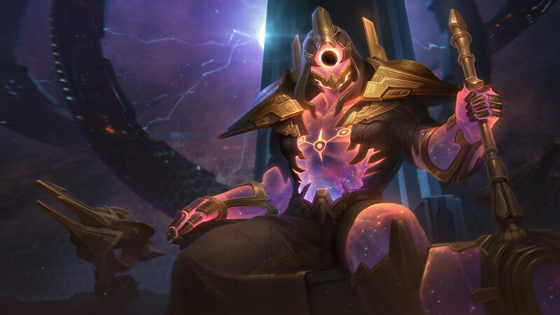 Armored Figure with Staff — Purple, Dramatic
