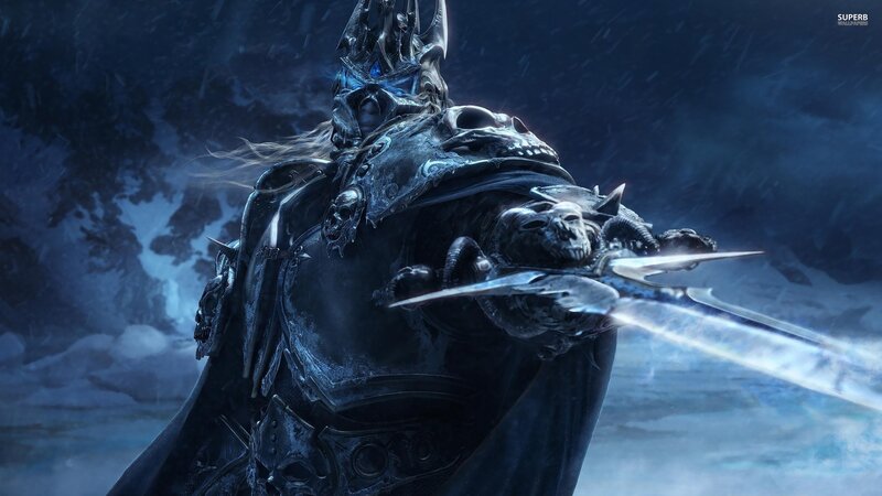 Armored Figure with Sword — Blue, Dramatic, Winter, Digital Art, Skulls, Snow