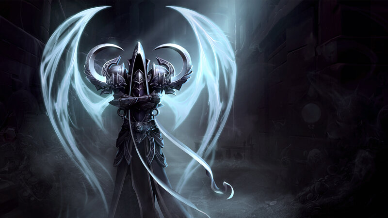 Armored Figure with Wings — Black, Dramatic, Night, Digital Art, Armor