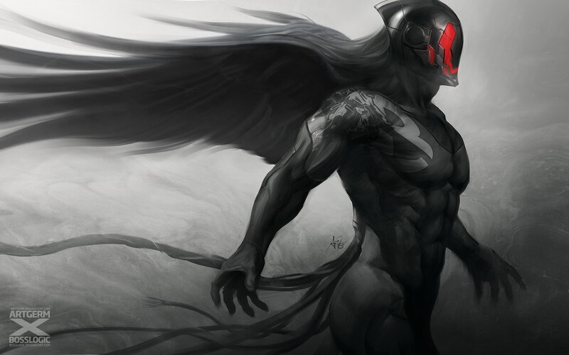 Armored Figure with Wings — Black