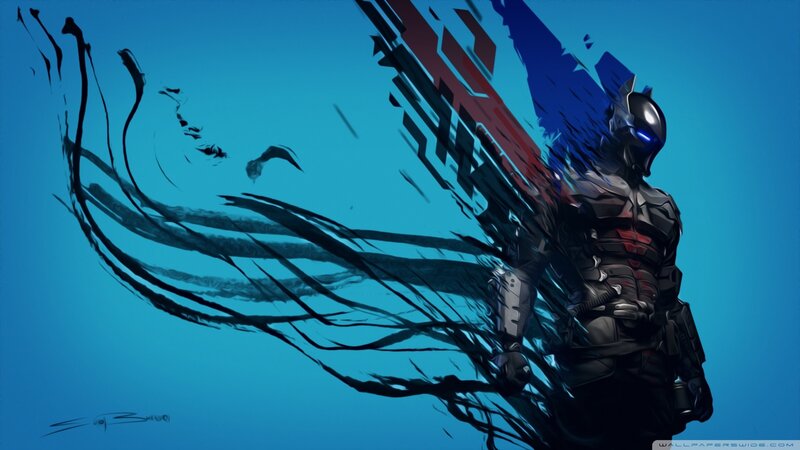 Armored Figure with Wings — Blue