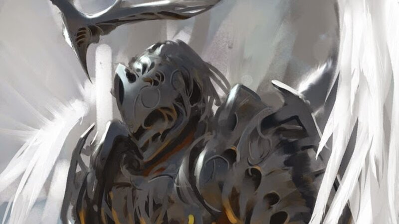 Armored Figure with Wings — White