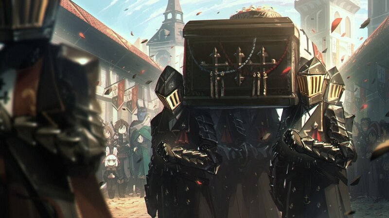 Armored Figures Carrying Coffin