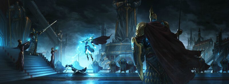 Armored Figures in a Hall