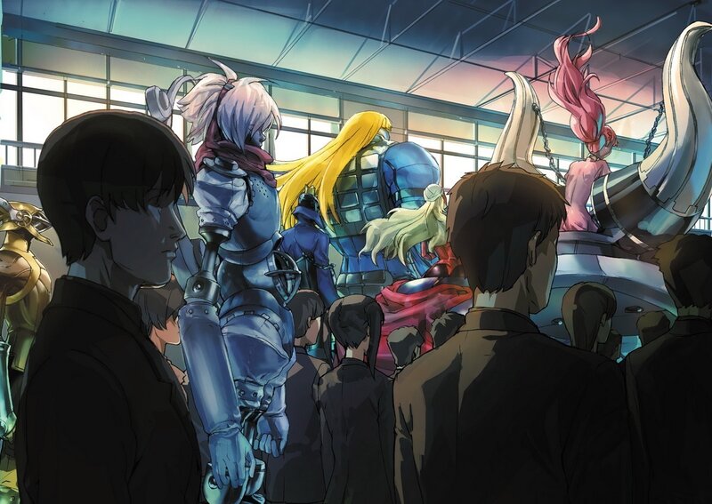 Armored Figures in Crowd