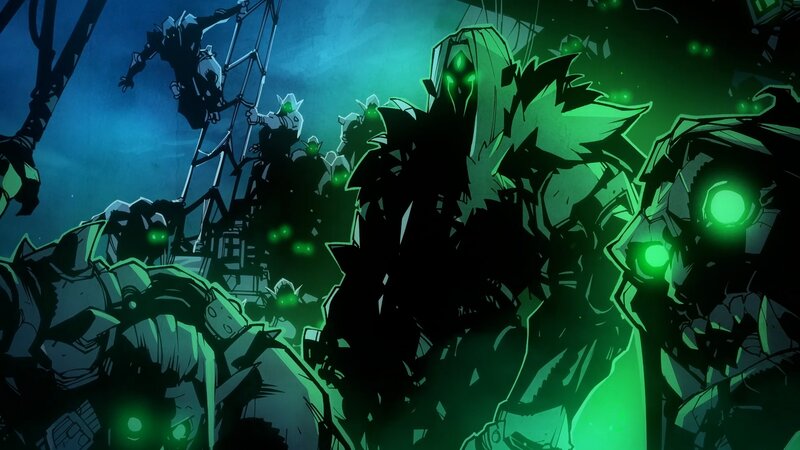 Armored Figures with Green Lights