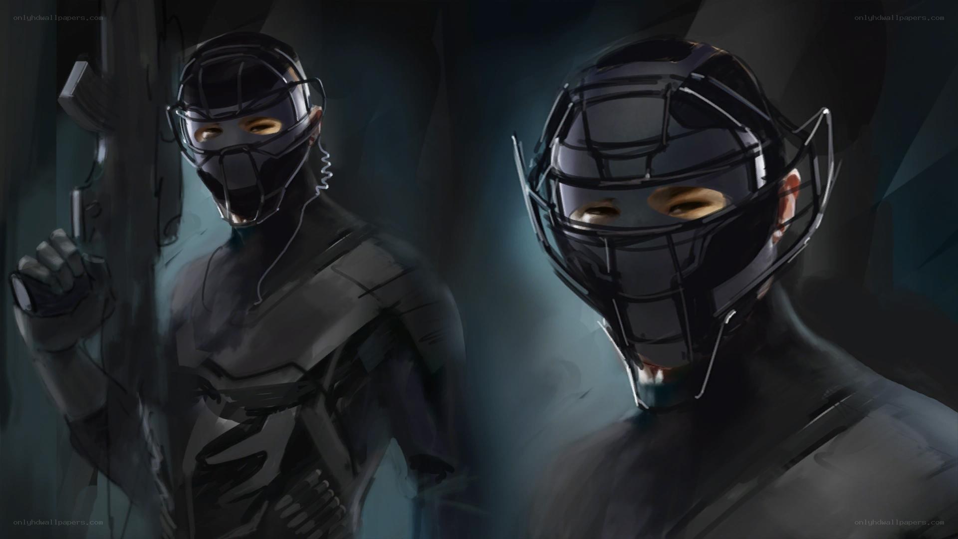 armored figures with weapons