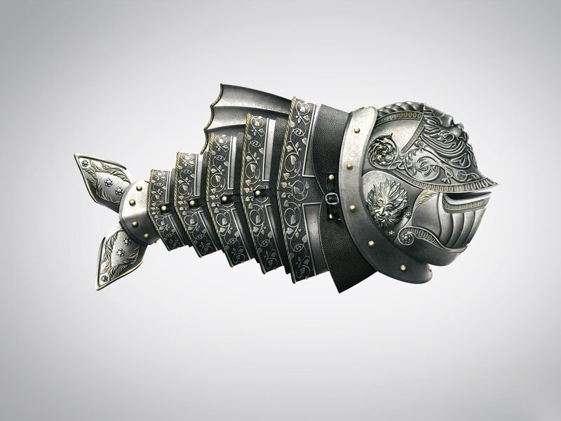 Armored Fish Sculpture