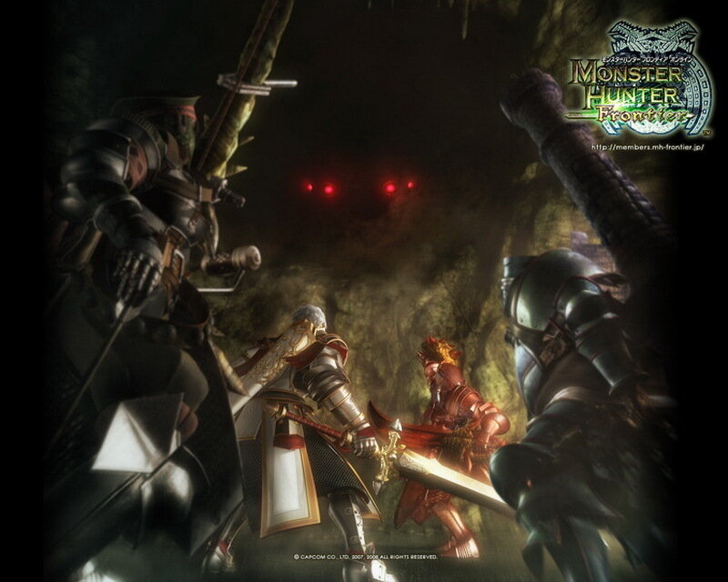 Armored Hunters Facing Monster