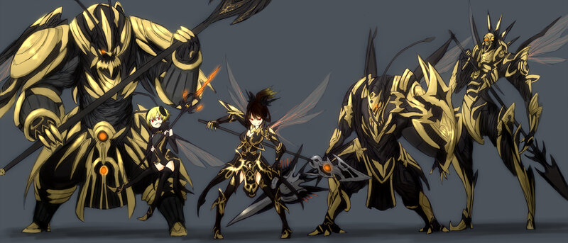 Armored Insectoid Warriors — Black