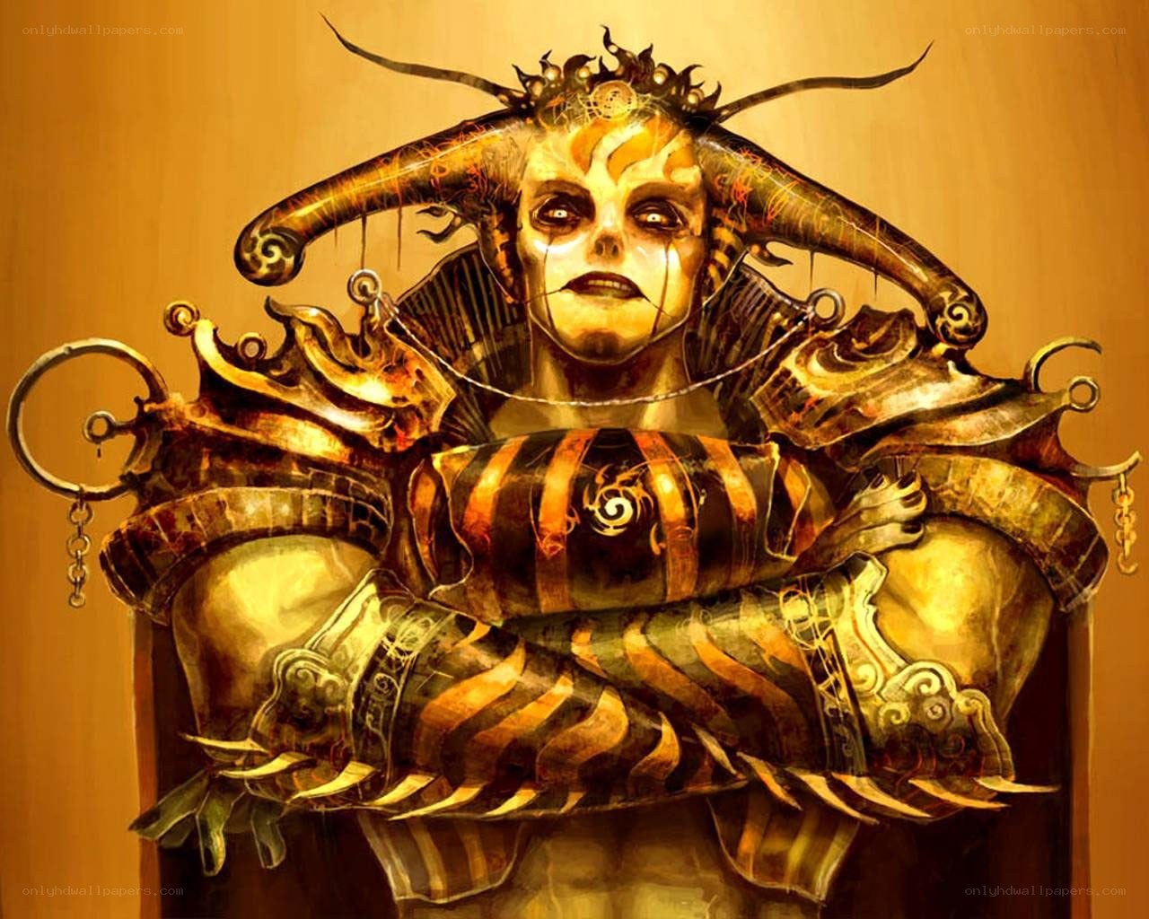armored jester character