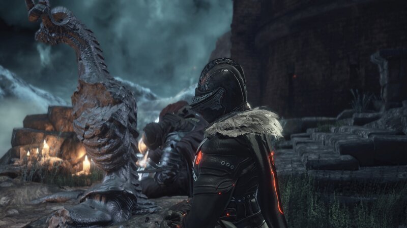 Armored Knight and Dragon — Black