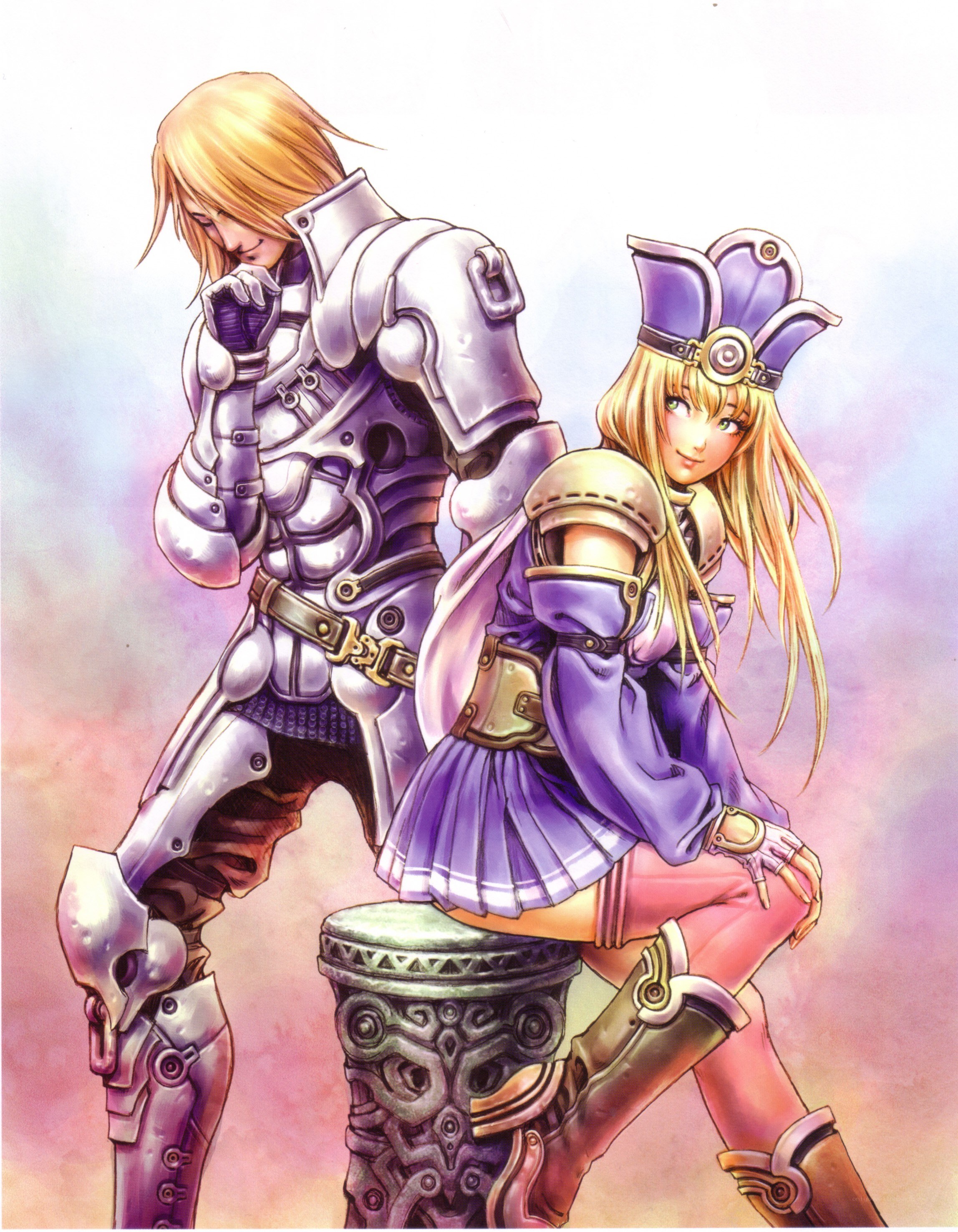 Armored knight and mage duo