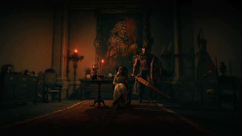 Armored Knight and Seated Figure — Red