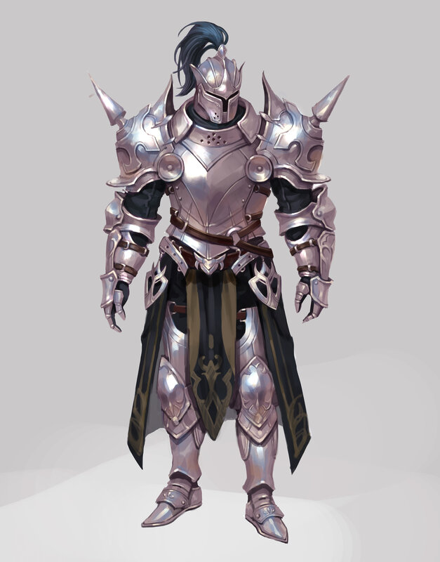 Armored Knight Character — Silver