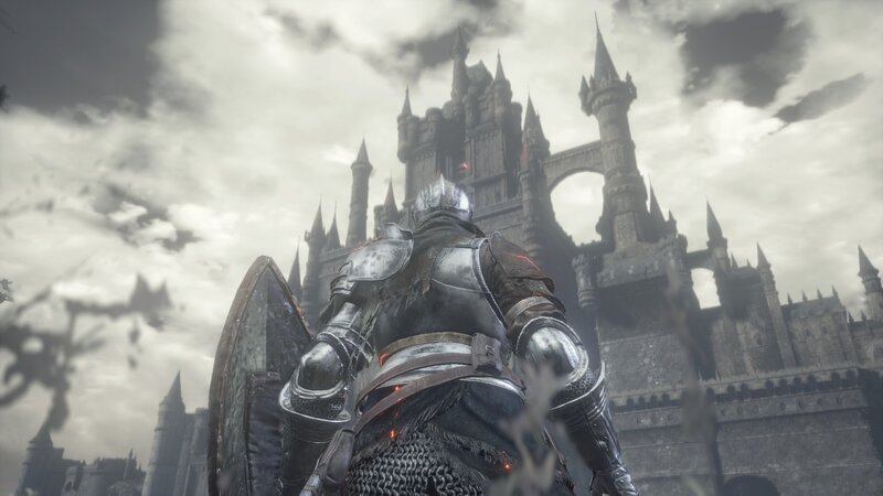 Armored Knight Facing Castle