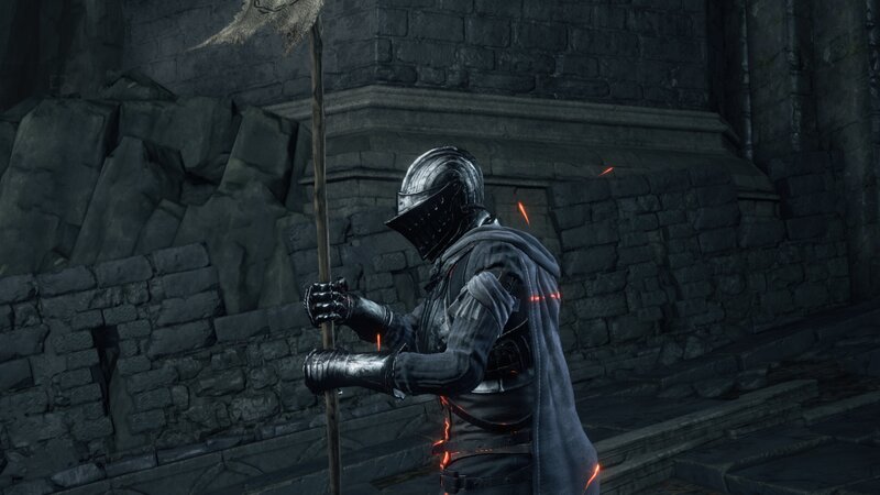 Armored Knight Holding Polearm