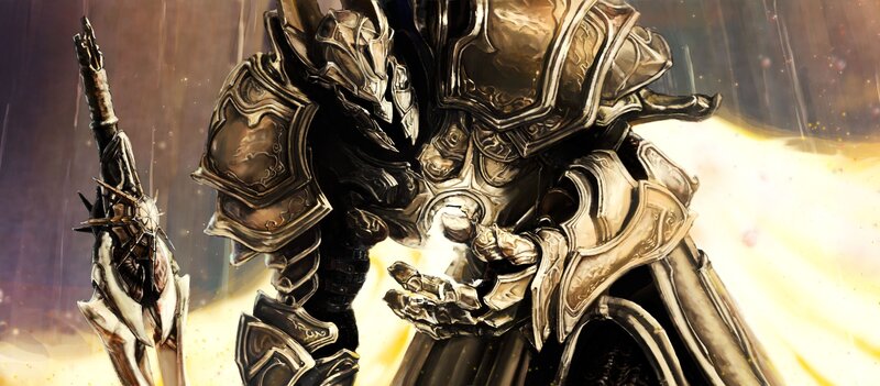 Armored Knight Holding Weapon