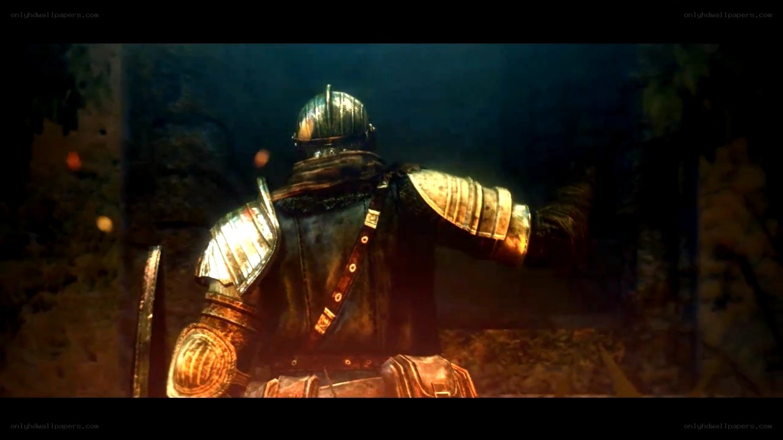 armored knight in dark corridor