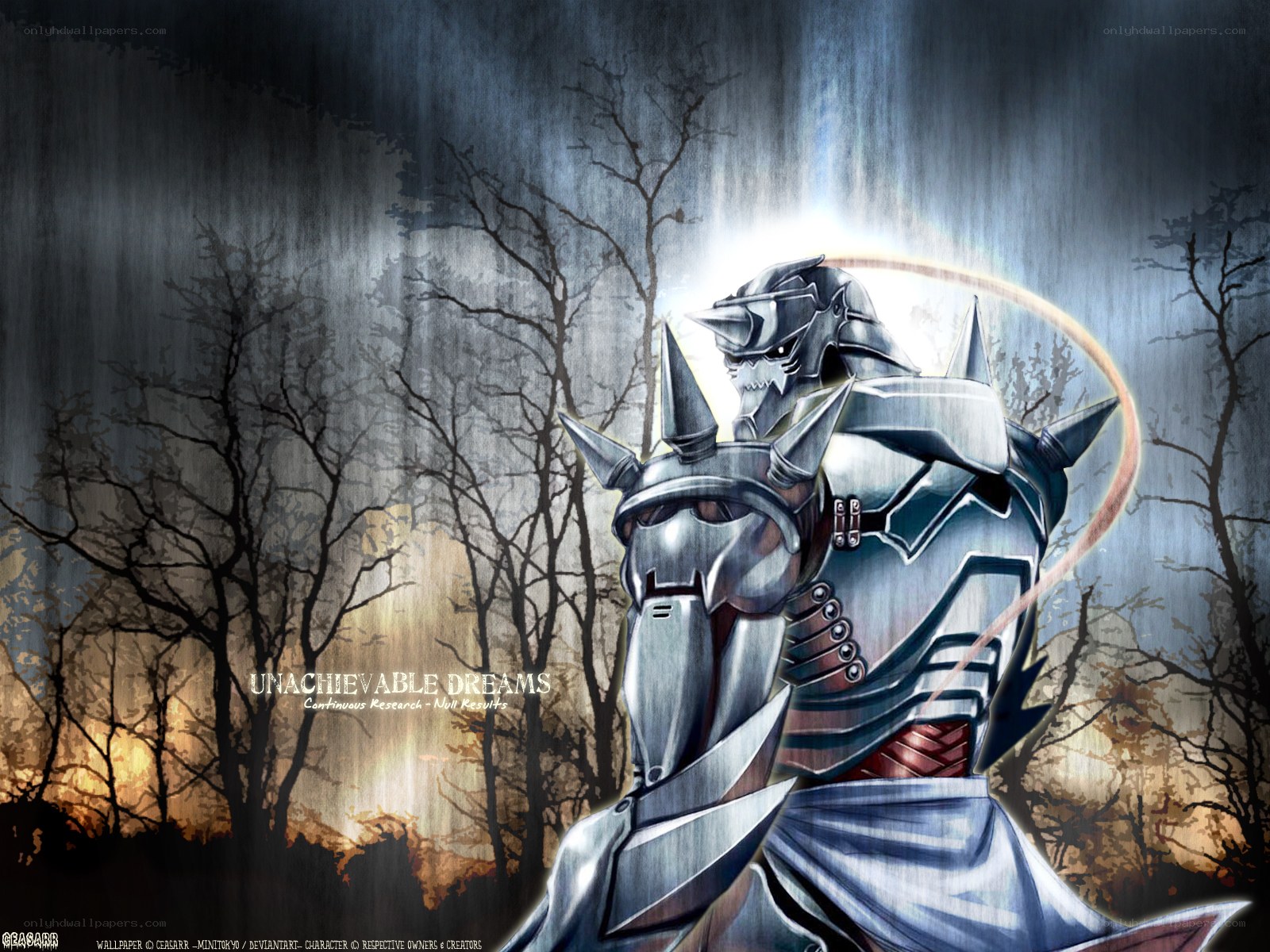 Armored knight in dark forest