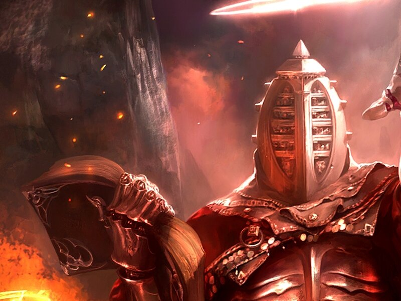 Armored Knight in Fire