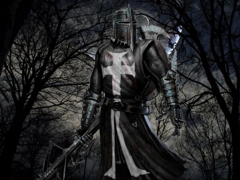 Armored Knight in Forest — Black