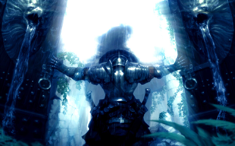 Armored Knight in Rain