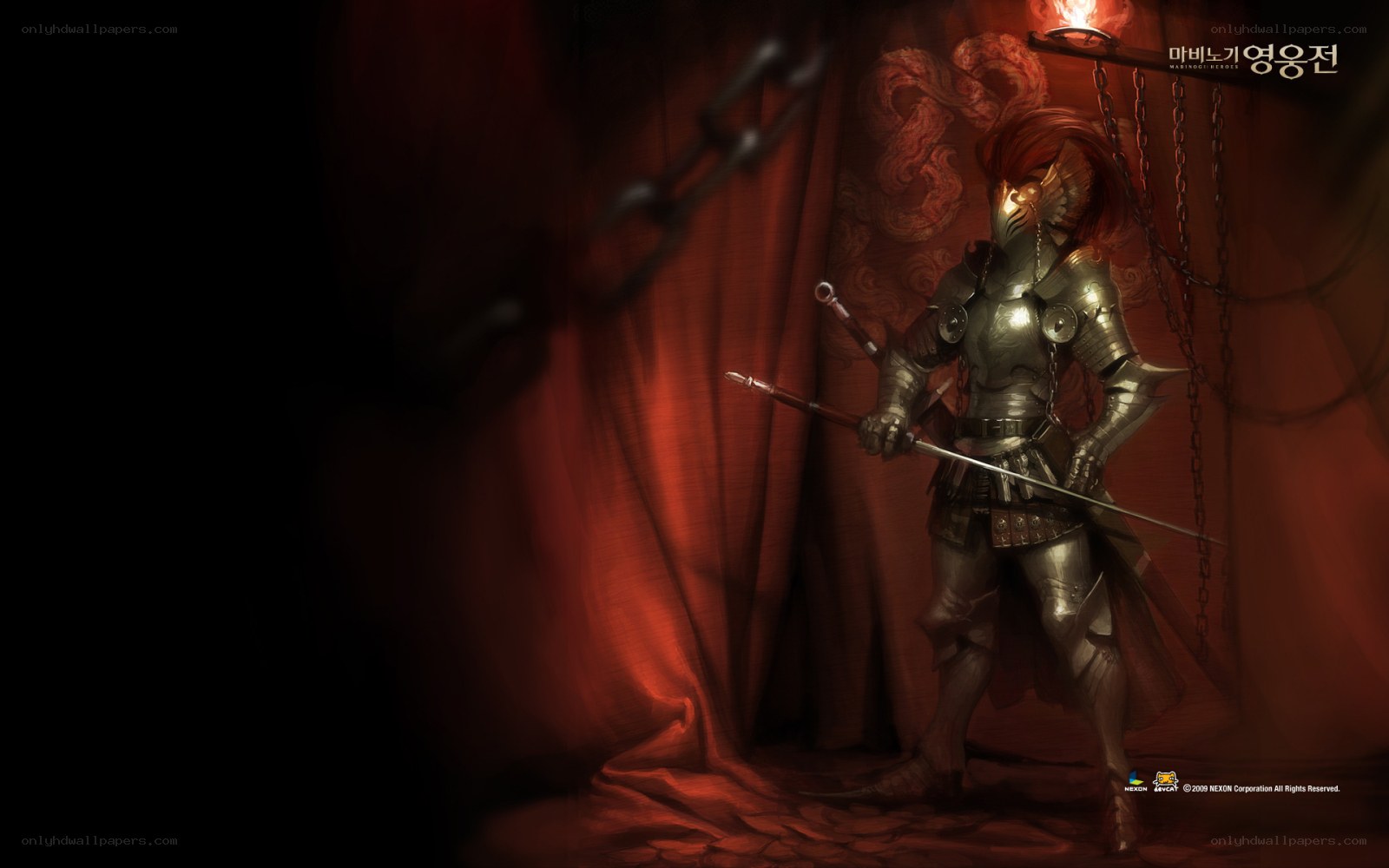 Armored knight in red chamber