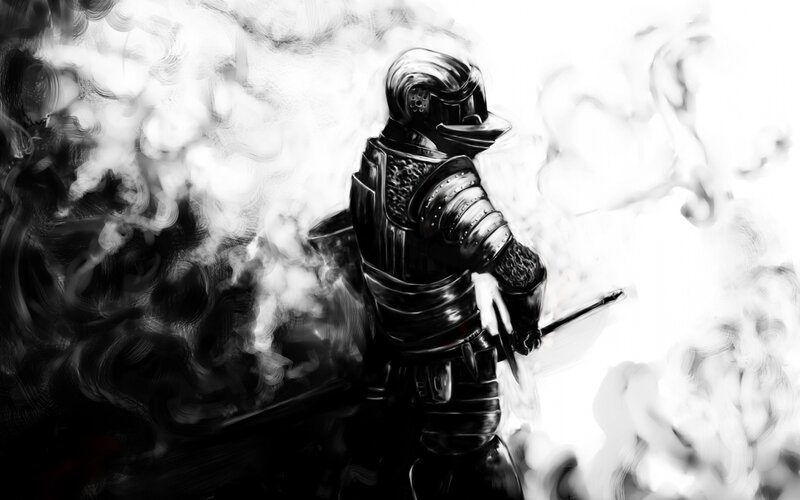Armored Knight in Smoke — Black