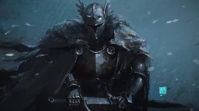 Armored Knight in Storm — Black
