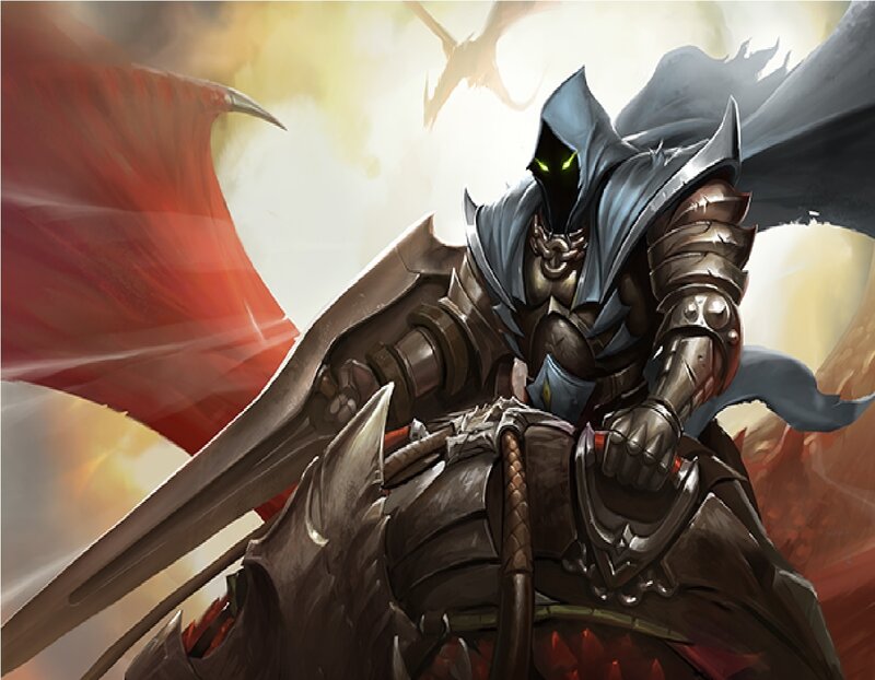 Armored Knight on Horse — Gray, Dramatic, Sunset, Digital Art