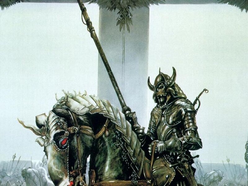 Armored Knight on Horse — Green, Dramatic