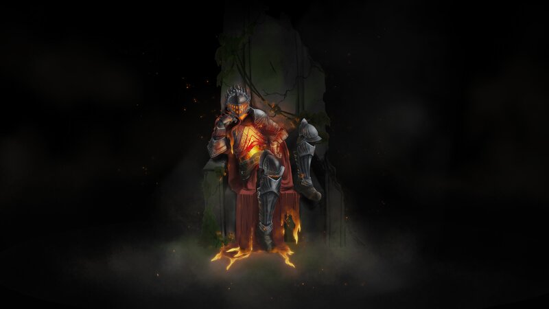 Armored Knight on Throne — Black