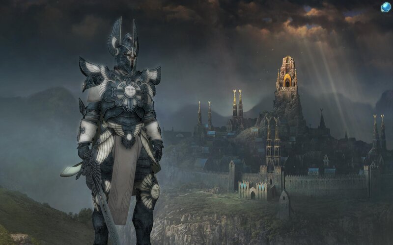 Armored Knight Overlooking City