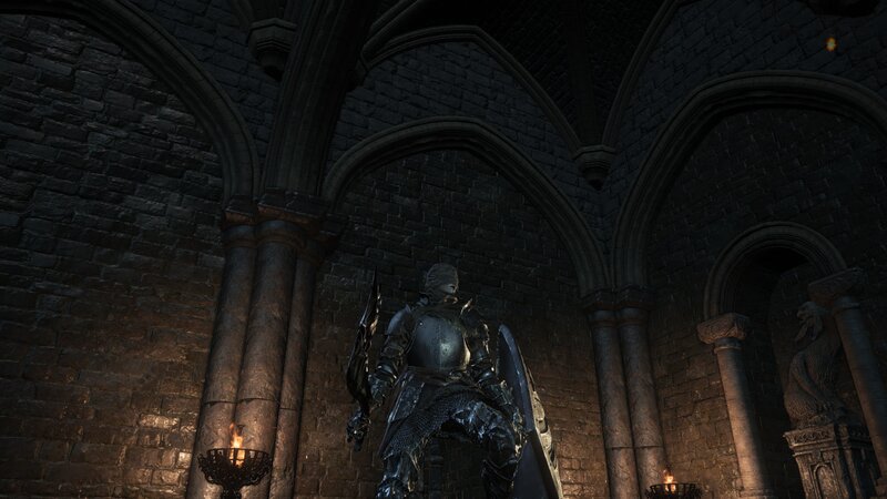Armored Knight Statue — Gray, Dark