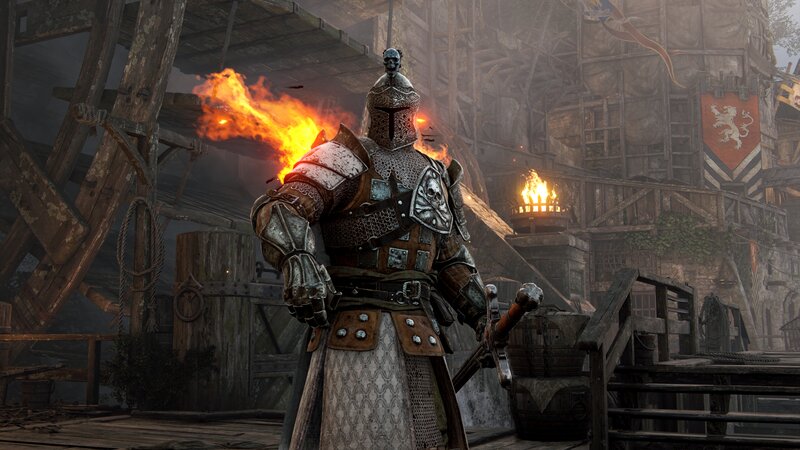 Armored Knight with Fire — Brown