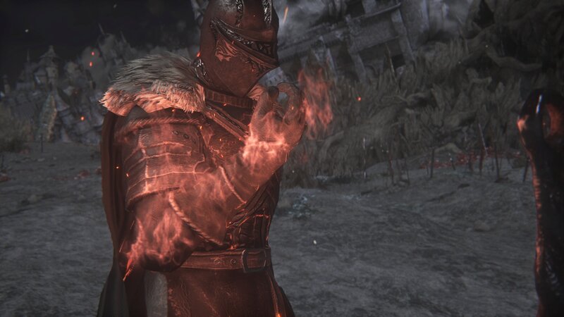 Armored Knight with Fire — Red