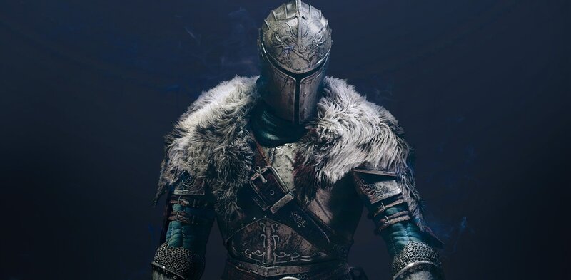 Armored Knight with Fur — Black, Dark, Dramatic, Night