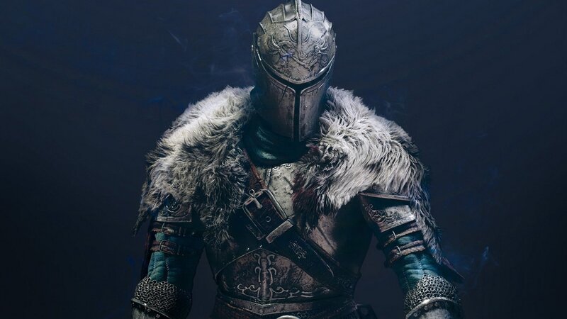 Armored Knight with Fur Cloak — Black, Dark, Dramatic, Night