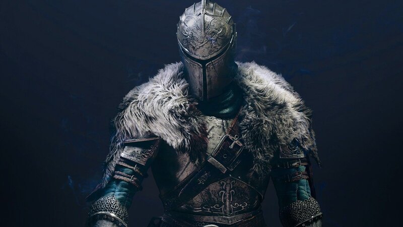 armored knight with fur cloak